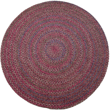 Burgundy Multicolored Round Area Rug
